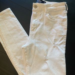 Hollister white high-rise super skinny jeans